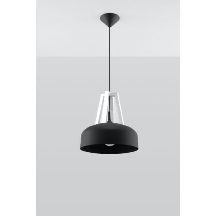 LAMPA WISZĄCA CASCO Biała/Czarne Drewno Oświetlenie LED stal Nowoczesna  SL.0389  SOLLUX LIGHTING