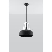 LAMPA WISZĄCA CASCO Biała/Czarne Drewno Oświetlenie LED stal Nowoczesna  SL.0389  SOLLUX LIGHTING
