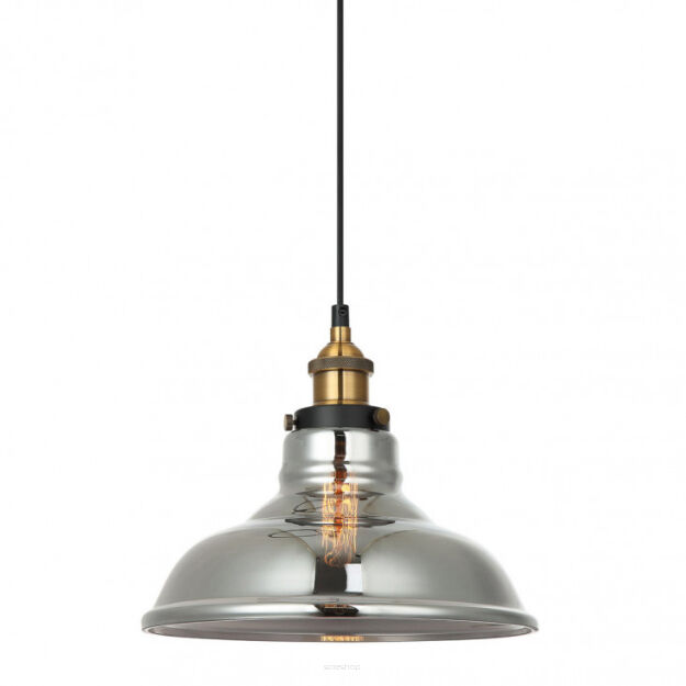 Lampa wisząca HUBERT MDM-2381/1 GD+SG Italux Czarno / złota z grafitowy kloszem