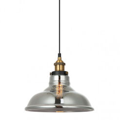 Lampa wisząca HUBERT MDM-2381/1 GD+SG Italux Czarno / złota z grafitowy kloszem