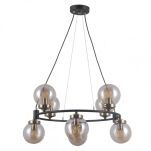 Lampa wisząca Galvez PND-28622-8A Italux Art Deco czarny bursztynowy - 2