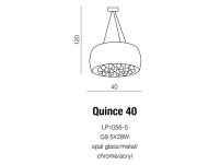 Lampa wisząca Quince 40 AZzardo  AZ0701 okrągły szklany klosz z ozdobnymi kryształkami - 5