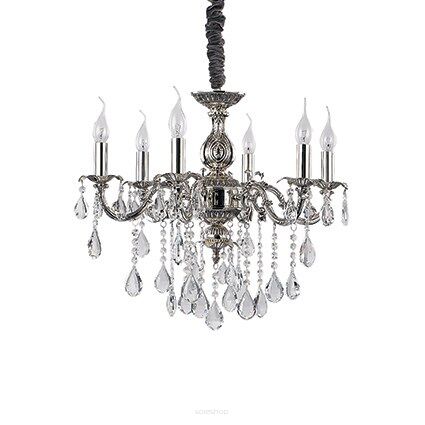 Lampa wisząca IMPERO SP6 SREBRNY Ideal Lux  002408 rama ze srebrnym wykończeniem: antyczno- podobnym