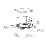 Oprawa wpuszczana Squares 111x1 QRLED Aquaform z ramką 30104 różne kolory wykończenia techniczna regulowana - 2