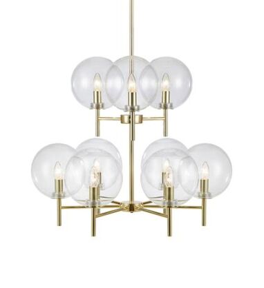 Lampa wisząca CROWN 107920 Markslojd ZŁOTA PODSTAWA TRANSPARENTNE KLOSZE ELEGANCKA