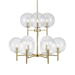 Lampa wisząca CROWN 107920 Markslojd ZŁOTA PODSTAWA TRANSPARENTNE KLOSZE ELEGANCKA