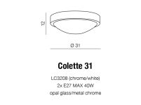 Plafon colette 31 AZzardo LC3208 AZ1311 okragły mleczny klosz chromowana oprawa do łazienki IP65 - 2