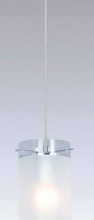 Lampa wisząca Vigo  MDM1560/1 Italux  nowoczesna lampa wykończenie w kolorze chromu klosz w kształcie tuby ze szkła mlecznego i transparentnego
