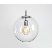 Lampa wisząca GLOBE szklana kula z chromowanym wykończeniem ALDEX 562G2  