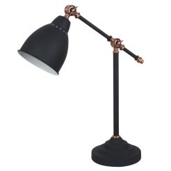 LAMPA stołowa Italux Sonny  MT-HN2054-1-B  wykonana jest ze stali o czarnym wykończeniu w stylu industrialny