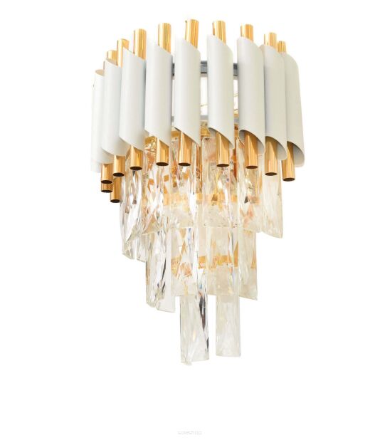 Kinkiet MAZINI LDW 6003-2 (WT+FGD) Lumina Deco Kryształowy biały