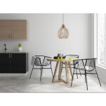 LAMPA  WISZĄCA APRILLO NATURALNE DREWNO AŻUROWY KLOSZ NOWOCZESNY  - 6