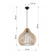 LAMPA  WISZĄCA APRILLO NATURALNE DREWNO AŻUROWY KLOSZ NOWOCZESNY  - 4