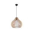 LAMPA  WISZĄCA APRILLO NATURALNE DREWNO AŻUROWY KLOSZ NOWOCZESNY  - 3