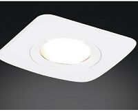 Oprawa wpuszczana BELLO BIANCO ORLICKI DESIGN biała Kwadrat zaokrąglone boki regulowane oczko