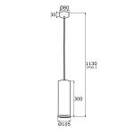 Lampa wisząca LINEA 4246 Argon tuba złota E27 - 2