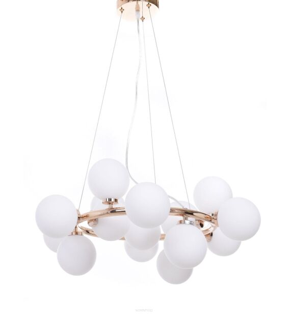 Lampa wisząca MARSIADA LDP 6033-15 (GD) Lumina Deco ZŁOTA  15 szklanych kul