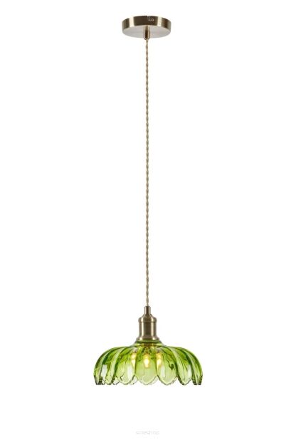 Lampa wisząca Kurage 1L E27 109177 Markslojd antyczny mosiądz/zielona Ø26cm