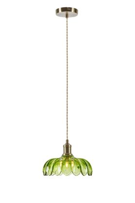 Lampa wisząca Kurage 1L E27 109177 Markslojd antyczny mosiądz/zielona Ø26cm