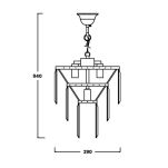 LAMPA WISZĄCA LAMPA WEWNĘTRZNA (WISZĄCA) ZUMA LINE AMEDEO PENDANT 17106/3+1-CHR - 2