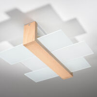 Drewniana lampa sufitowa Designerski Plafon FENIKS 2  SOLLUX LIGHTING w kolorze naturalnego drewna SL.0076 nowoczesny 