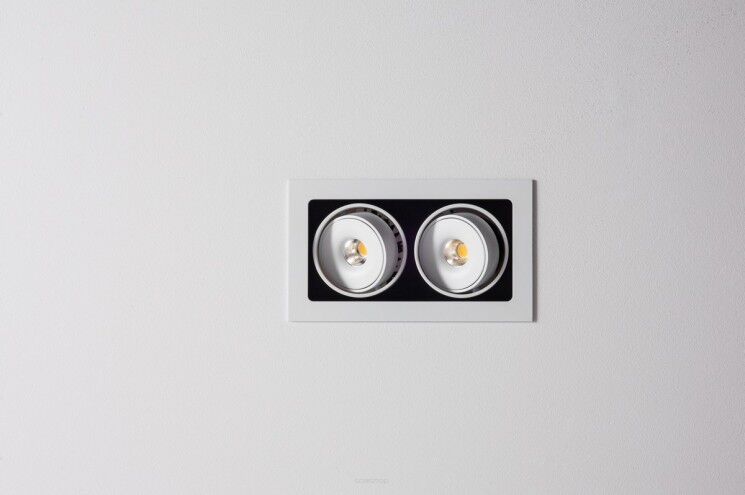 Lampa wpuszczana Tweet 50.2 mini.LED Labra  4.1161  techniczna prostokąt  z ramką ruchoma głowica różne kolory wykończenia