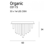 Plafon Organic C0115 Maxlight  wykończenie w kolorze chromu podsufitka na kole nowoczesna - 2