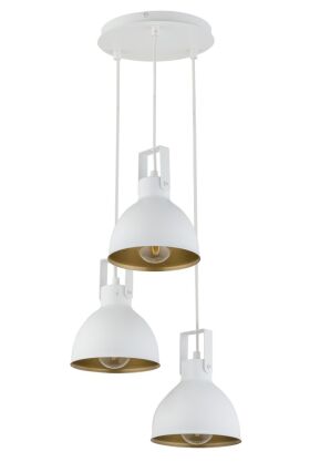 Lampa wisząca MARS 3 SIGMA 32261 RETRO BIAŁO ZŁOTA
