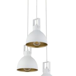 Lampa wisząca MARS 3 SIGMA 32261 RETRO BIAŁO ZŁOTA