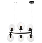 Lampa wisząca CEREDO NEO LDP 6034-6-RND (BK) Lumina Deco czarna z przezroczystymi kloszami - 3
