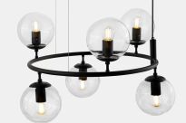 Lampa wisząca CEREDO NEO LDP 6034-6-RND (BK) Lumina Deco czarna z przezroczystymi kloszami - 4