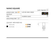 Lampa sufitowa techniczna Plafon Nano square AZ2787 AZzardo sześcienna oprawa w kolorze czarnym  - 2