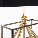  Lampa stołowa  Quito - T01939BK AU Cosmo Light  Klosz jest czary ze złotym wnętrzem podstawa jest geometryczna w kolorach gun-black oraz złotym - 2