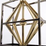  Lampa stołowa  Quito - T01939BK AU Cosmo Light  Klosz jest czary ze złotym wnętrzem podstawa jest geometryczna w kolorach gun-black oraz złotym - 3