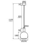 Lampa wisząca SAGUNTO 4357 Argon Szklany klosz kula 20 cm - 2