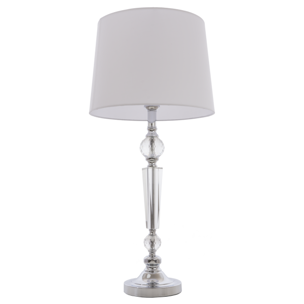  Lampa stołowa Charlotte - T01295WH Cosmo Light  Biały klosz podstawa podstawa z przejrzystego szkła  