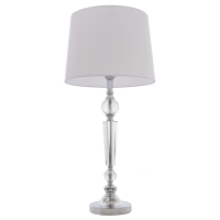  Lampa stołowa Charlotte - T01295WH Cosmo Light  Biały klosz podstawa podstawa z przejrzystego szkła  