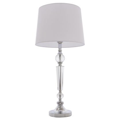  Lampa stołowa Charlotte - T01295WH Cosmo Light  Biały klosz podstawa podstawa z przejrzystego szkła  