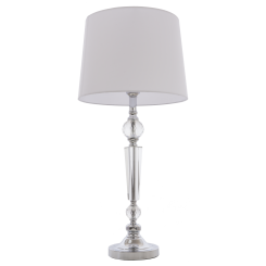  Lampa stołowa Charlotte - T01295WH Cosmo Light  Biały klosz podstawa podstawa z przejrzystego szkła  