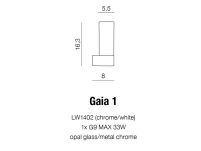Kinkiet Gaia 1  AZzardo LW1402 AZ1604 Lampa wykonana jest z metalu i szkła IP44 do łazienki - 2