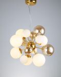 Lampa wisząca GALAKSIDA LDP 8565-10 (GD) Lumina Deco złote białe klosze nowoczesna - 4