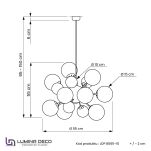 Lampa wisząca GALAKSIDA LDP 8565-10 (GD) Lumina Deco złote białe klosze nowoczesna - 5