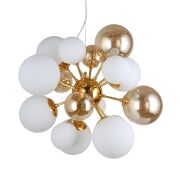 Lampa wisząca GALAKSIDA LDP 8565-10 (GD) Lumina Deco złote białe klosze nowoczesna