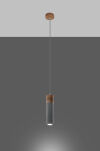 Lampa wisząca ZANE 1 SL.0965 Sollux Lighting tuba z drewna i betonu - 3