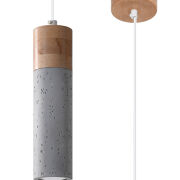Lampa wisząca ZANE 1 SL.0965 Sollux Lighting tuba z drewna i betonu