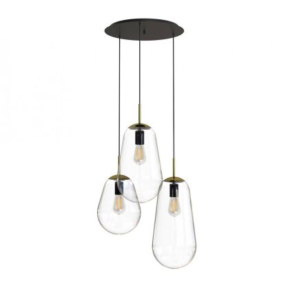 Lampa wisząca Pear III 3xE27 czarno/mosiężna 7794
