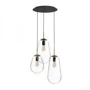 Lampa wisząca Pear III 3xE27 czarno/mosiężna 7794