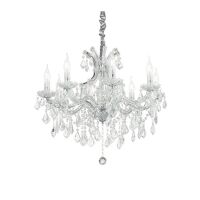 Lampa wisząca Żyrandol Napoleon SP12 chrom 167251  KRYSZTAŁOWY KLASYCZNYIP20 E27 metal Ideal Lux OPRAWA W STYLU KLASYCZNYM