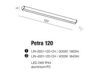 Kinkiet nad lustro PETRA 120 CHROME  ma kolor chromu IP44 klosz z tworzywa sztucznego - 4