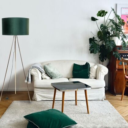 Lampa podłogowa INGA H06-GD-GR Zuma Line Trójnożna zielona - złota